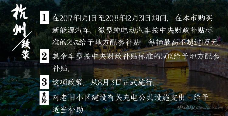 杭州新能源车补贴标准